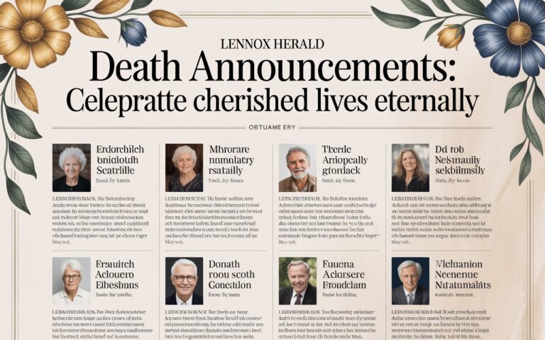 Lennox Herald Death Announcements: Celebrate Cherished Lives Eternally