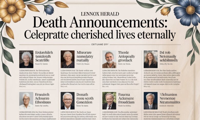 Lennox Herald Death Announcements: Celebrate Cherished Lives Eternally